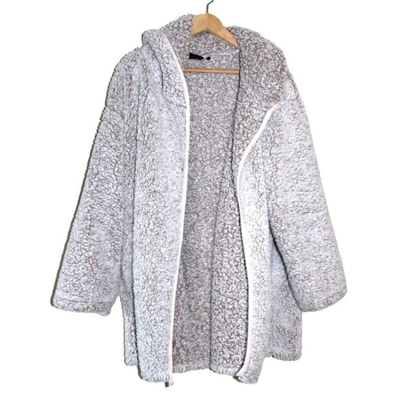 URBAN OUTFITTERS Shaila Oversized Fuzzy Lounge Jacket in Natural, Size L - Picture 5 of 10